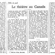 «Le théâtre au Canada»