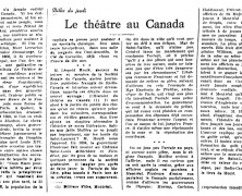 «Le théâtre au Canada»