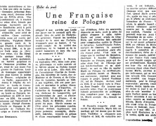 «Une Française reine de Pologne»