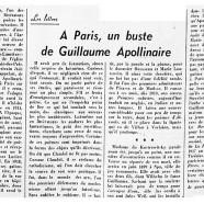 «À Paris, un buste de Guillaume Apollinaire»