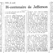 «Bi-centenaire de Jefferson»