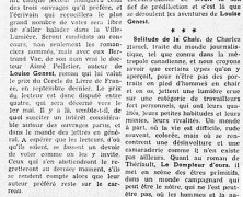 «Trois nouveaux romans du Canada français»