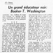 «Un grand éducateur noir : Booker T. Washington»