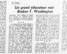 «Un grand éducateur noir : Booker T. Washington»