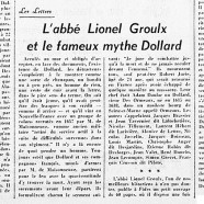 «L’abbé Lionel Groulx et le fameux mythe de Dollard»