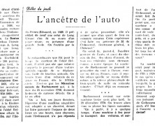 «L’ancêtre de l’auto»