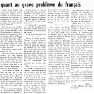 «Cri d’alarme de M. F.-Albert Angers, quant au grave problème du français»