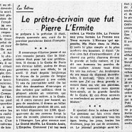 «Le prêtre-écrivain que fut Pierre L’Ermite»