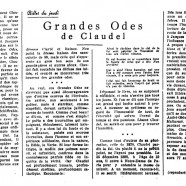 «Grandes odes de Claudel»