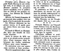 «Trois grands d’aujourd’hui : Mauriac, Maurois, Romains»