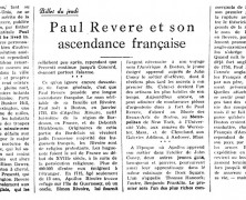 «Paul Revere et son ascendance française»