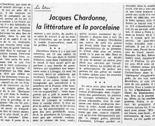 «Jacques Chardonne, la littérature et la porcelaine»