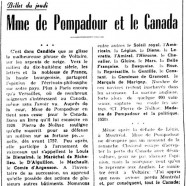 «Mme de Pompadour et le Canada»