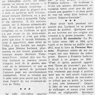 «Valéry-Larbaud qui n’est pas phophète à Vichy»