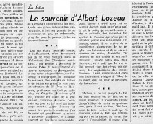 «Le souvenir d’Albert Lozeau»