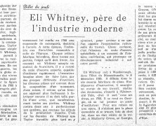 «Eli Whitney, père de l’industrie moderne»