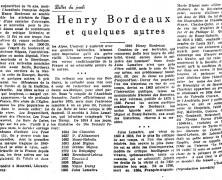 «Henry Bordeaux et quelques autres»