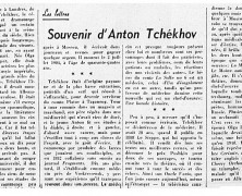 «Souvenir d’Anton Tchékov»