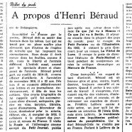 «À propos d’Henri Béraud»