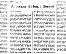 «À propos d’Henri Béraud»