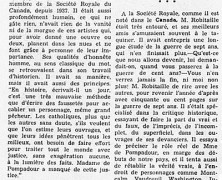 «Un grand honnête homme : le chanoine Georges Robitaille»