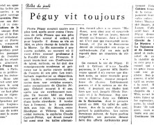 «Péguy vit toujours»