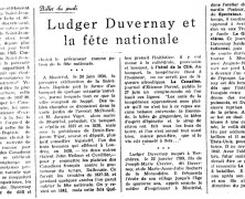 «Ludger Duvernay et la fête nationale»