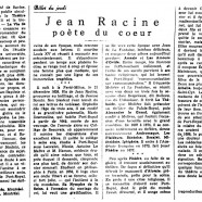 «Jean Racine poète du coeur»
