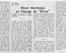 «Henri Martineau et l’équipe du « Divan »»