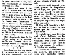 «Ce Pamphile Le May qui sut être en son temps un novateur»