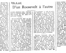 «D’un Roosevelt à l’autre»