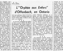 «L' »Orphée aux Enfers » d’Offenbach, en Ontario»