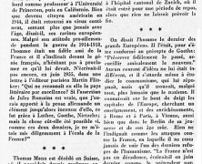 «Thomas Mann, un des grands romanciers de notre époque»