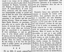 «Il y a déjà trente ans qu’André Beaunier n’est plus»