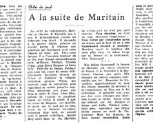 «À la suite de Maritain»