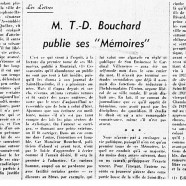 «M. T.-D. Bouchard publie ses « Mémoires »»
