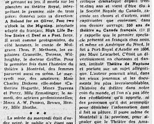 «Jean Béraud raconte l’histoire du théâtre au Canada-Français»