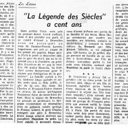 « »La Légende des Siècles » a cent ans»