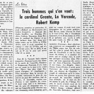 «Trois hommes qui s’en vont : le cardinal Grente, La Varende, Robert Kemp»