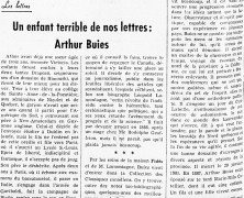 «Un enfant terrible de nos lettres : Arthur Buies»