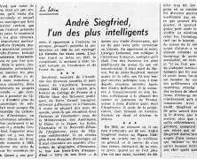 «André Siegfried, l’un des plus intelligents»