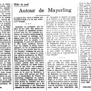 «Autour de Mayerling»