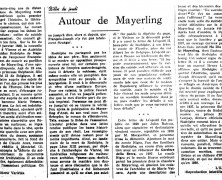 «Autour de Mayerling»