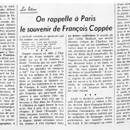 «On rappelle à Paris le souvenir de François Coppée»