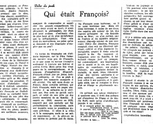 «Qui était François?»