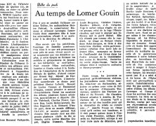 «Au temps de Lomer Gouin»