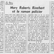 «Mary Roberts Rinehart et le roman policier»