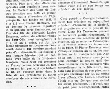 «Pierre Descaves, président de la Société des gens de lettres»