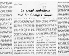 «Le grand catholique que fut Georges Goyau»