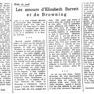 «Les amours d’Elizabeth Barrett et de Browning»